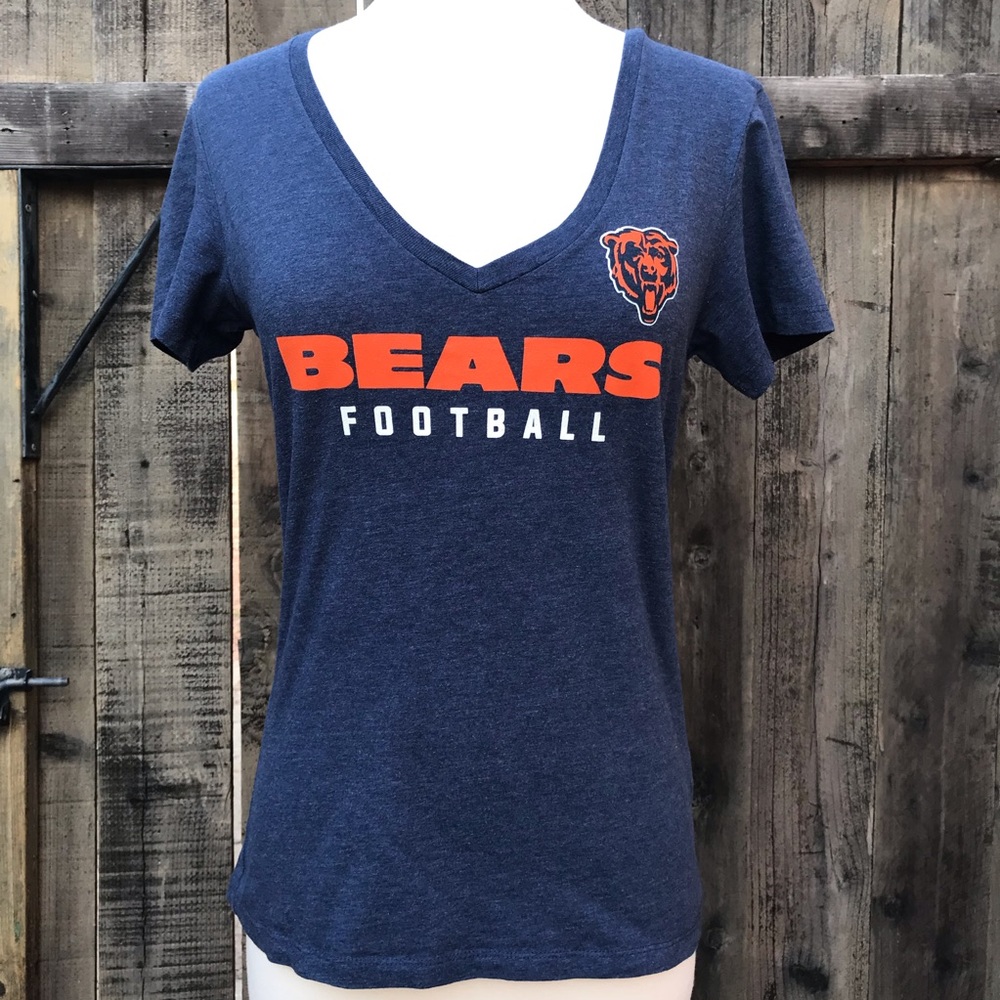 NFL Football Chicago Bears V-neck Blue T-shirt